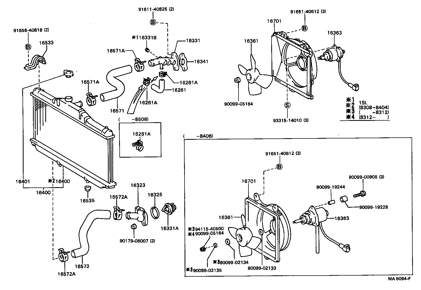  CAMRY VISTA |  RADIATOR WATER OUTLET