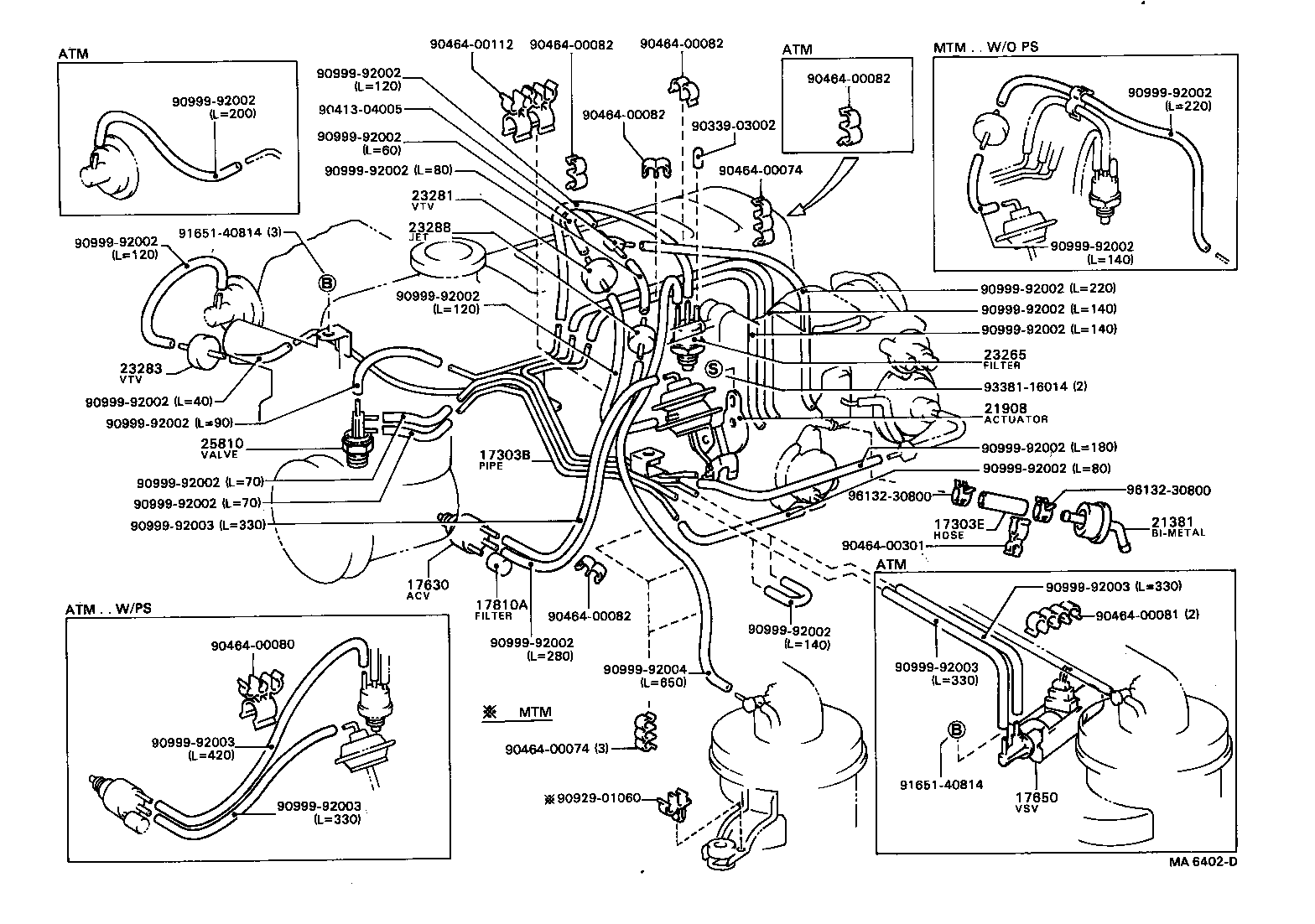  MODEL F |  VACUUM PIPING