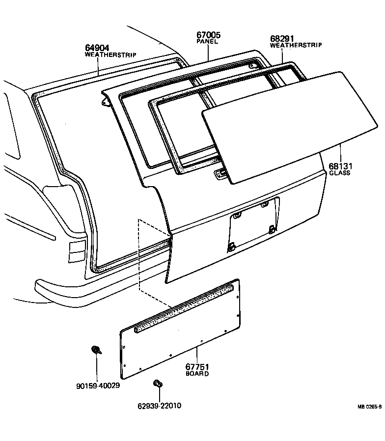  TOYOTA1000 |  BACK DOOR PANEL GLASS