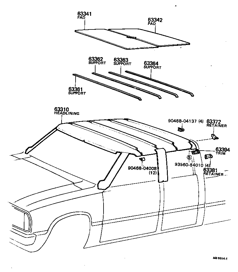  HILUX |  ROOF HEADLINING SILENCER PAD