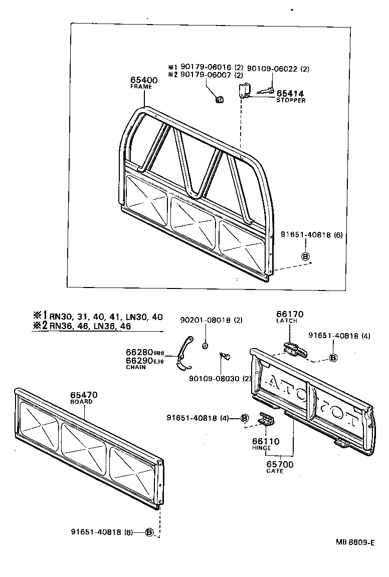  HILUX |  REAR BODY GUARD FRAME TAIL GATE