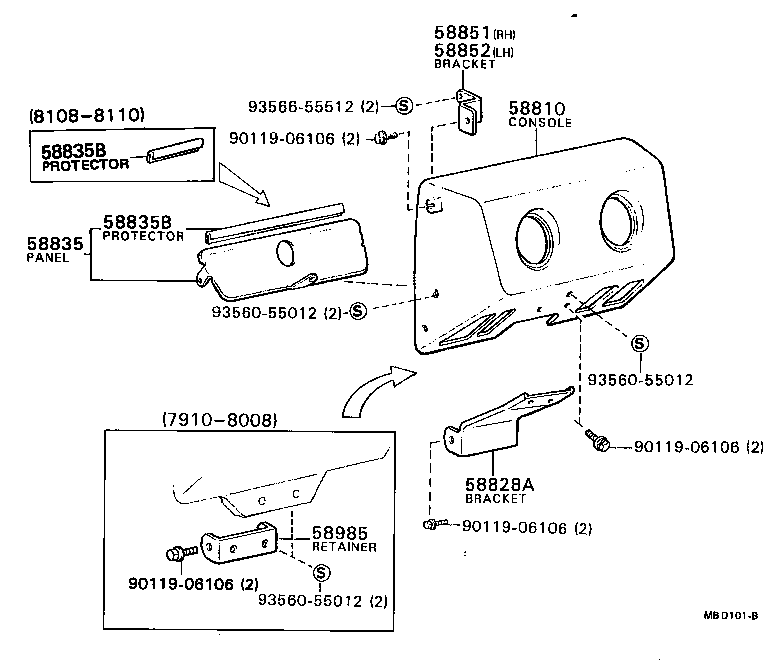  HILUX |  CONSOLE BOX BRACKET