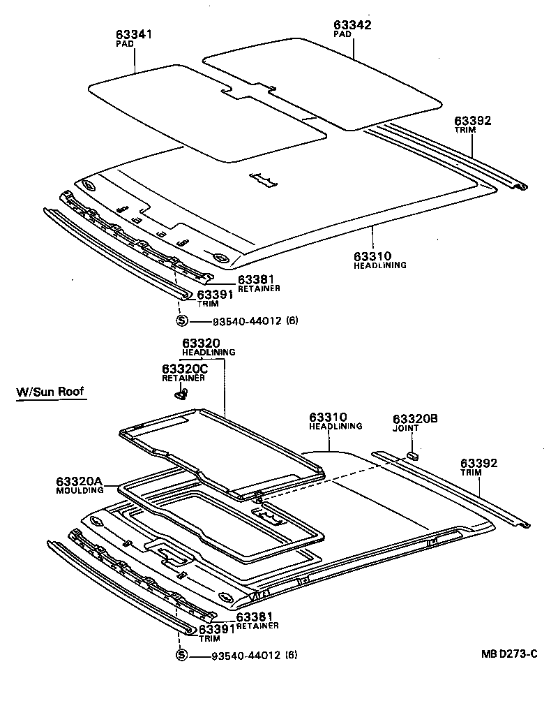  CAMRY VISTA |  ROOF HEADLINING SILENCER PAD