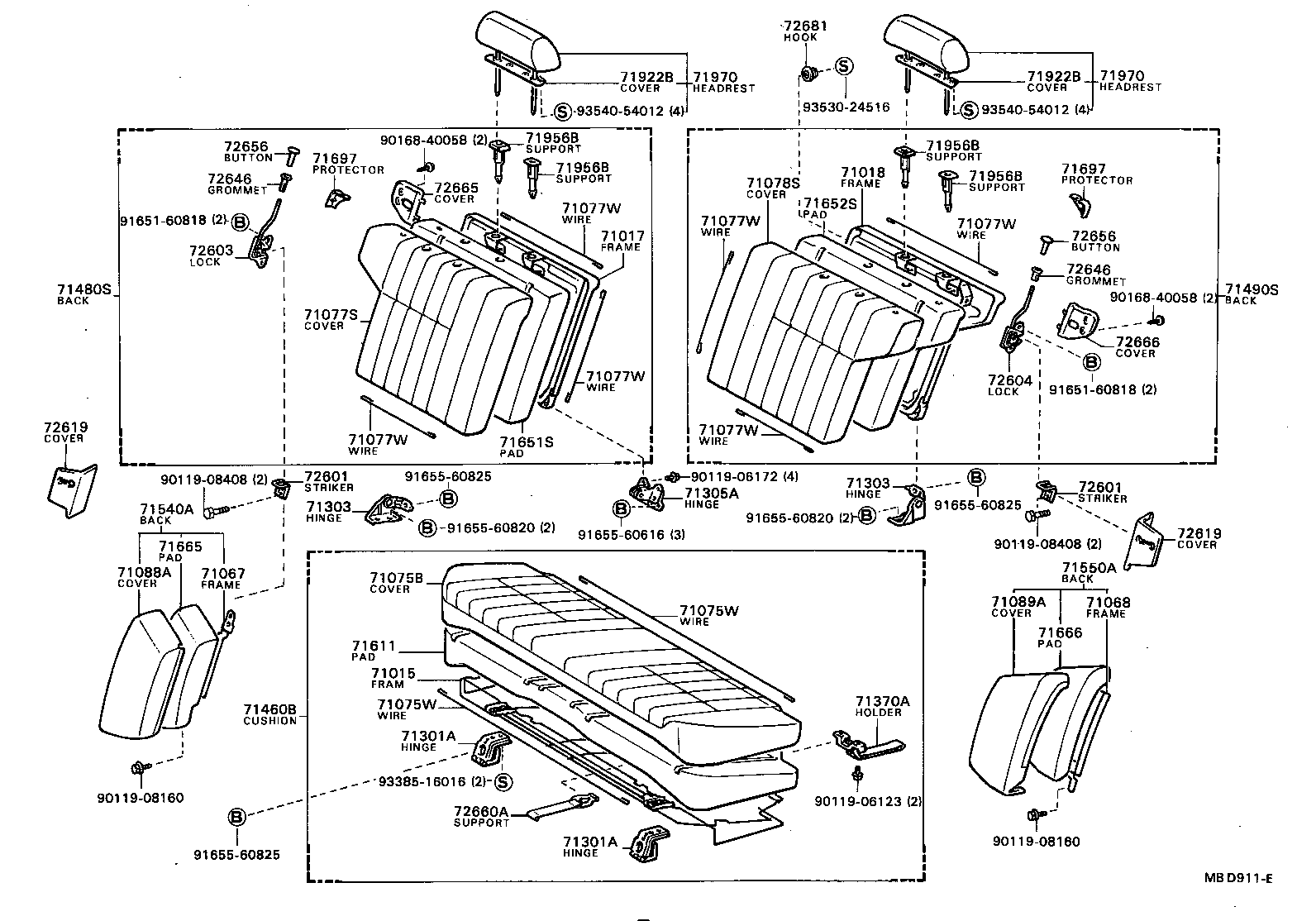  CAMRY VISTA |  REAR SEAT SEAT TRACK