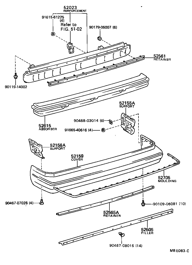  CRESSIDA |  REAR BUMPER BUMPER STAY