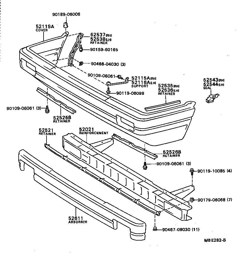  CAMRY VISTA |  FRONT BUMPER BUMPER STAY