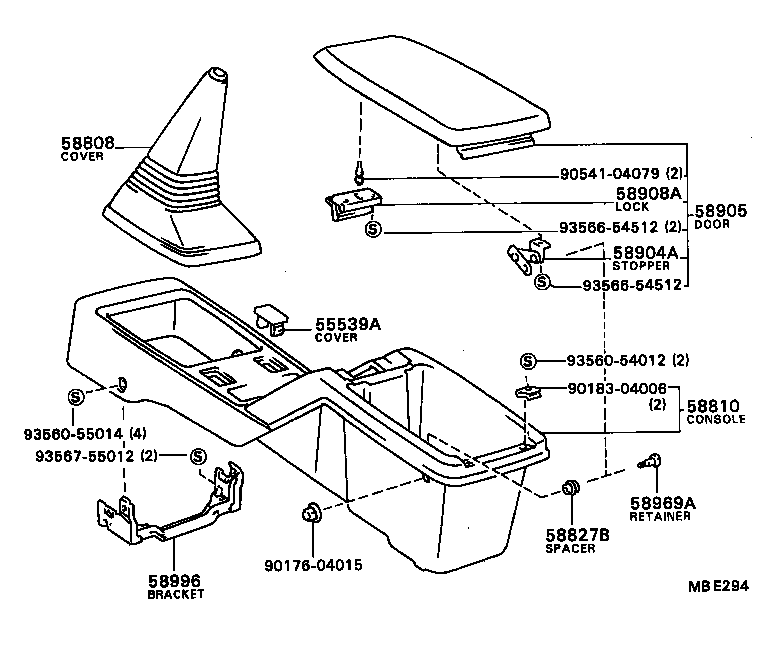  CAMRY VISTA |  CONSOLE BOX BRACKET