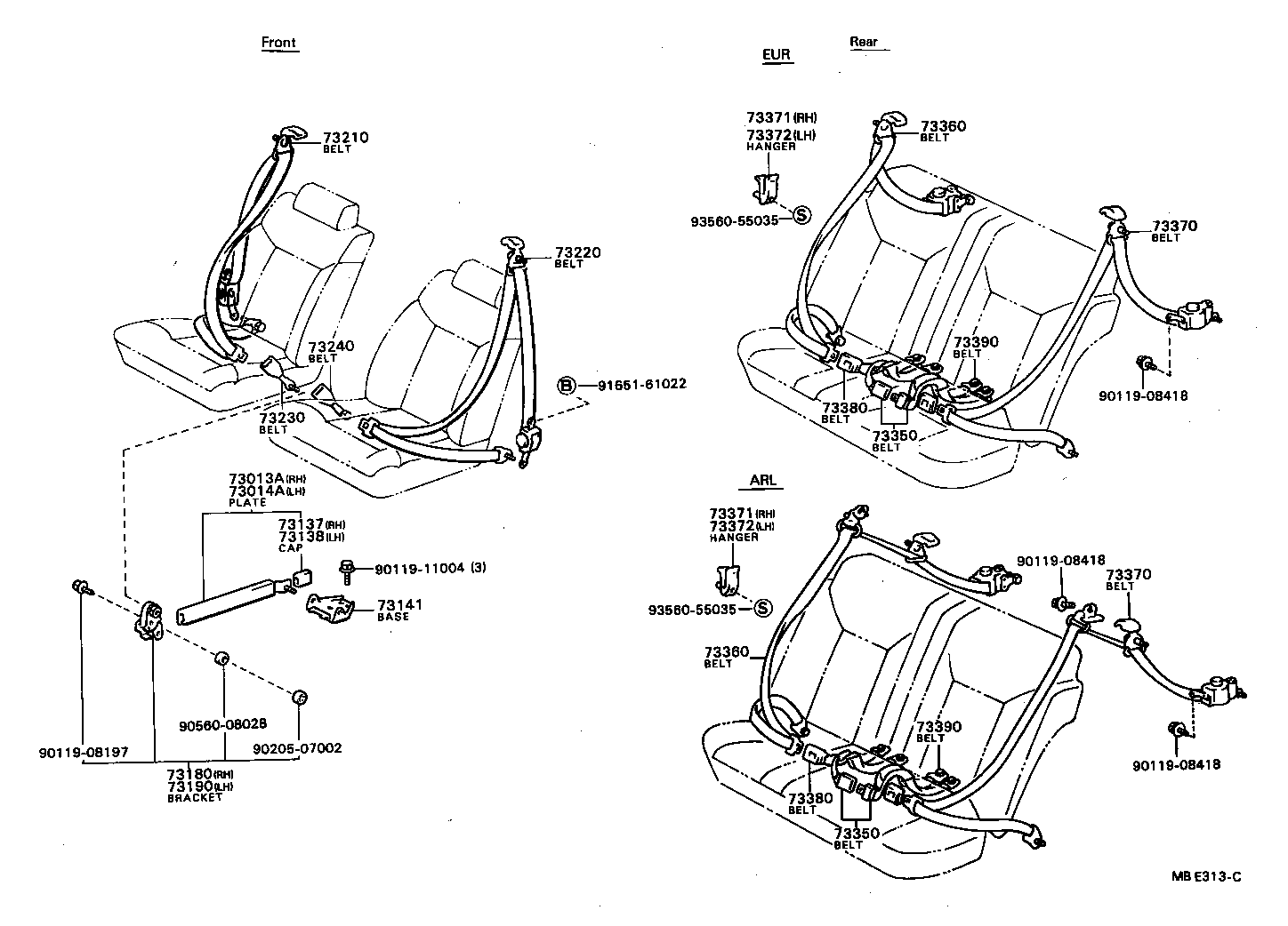  CAMRY VISTA |  SEAT BELT CHILD RESTRAINT SEAT