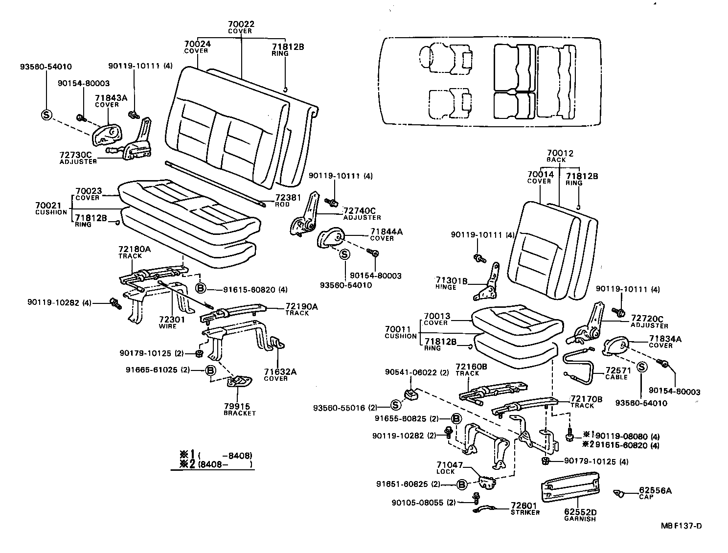  MODEL F |  SEAT SEAT TRACK