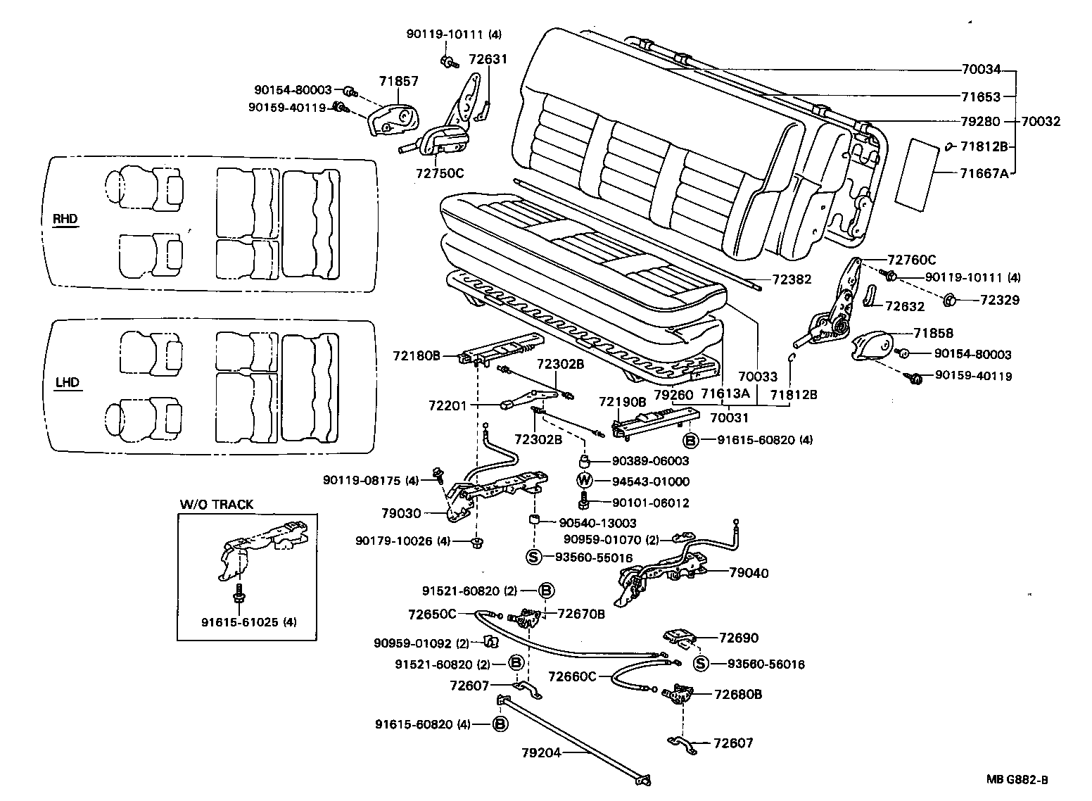  MODEL F |  SEAT SEAT TRACK