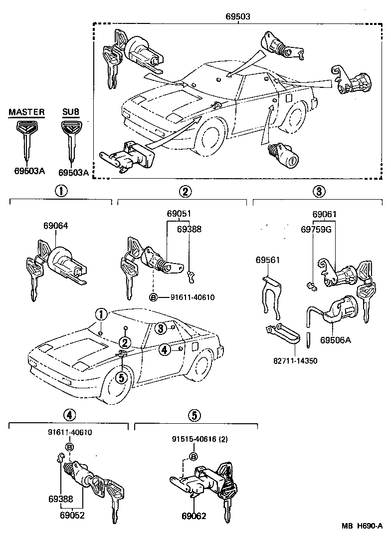  MR2 |  LOCK CYLINDER SET