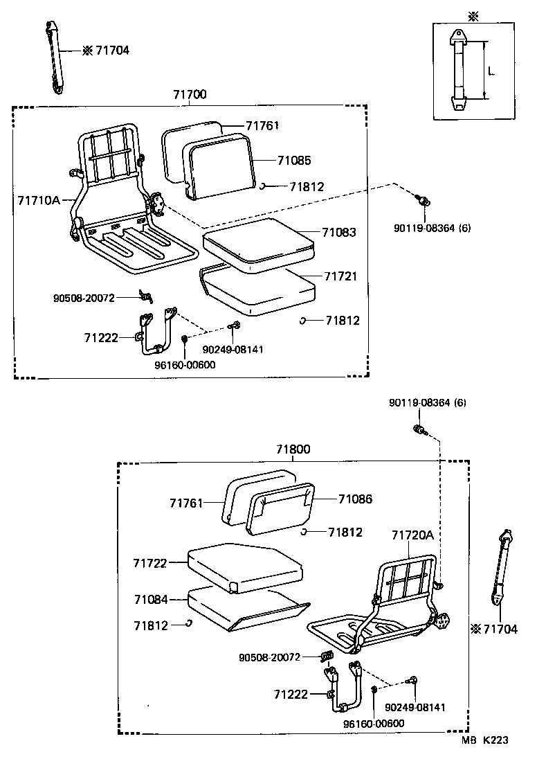  LAND CRUISER 70 |  SEAT SEAT TRACK