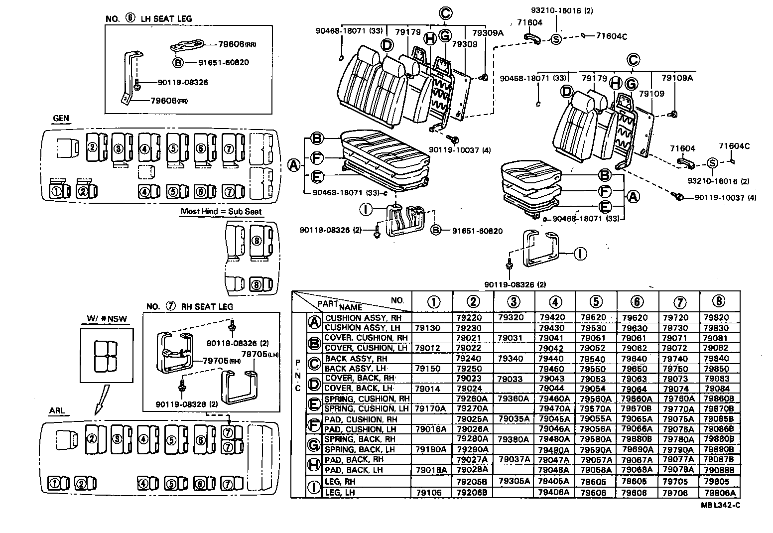  COASTER |  SEAT SEAT TRACK