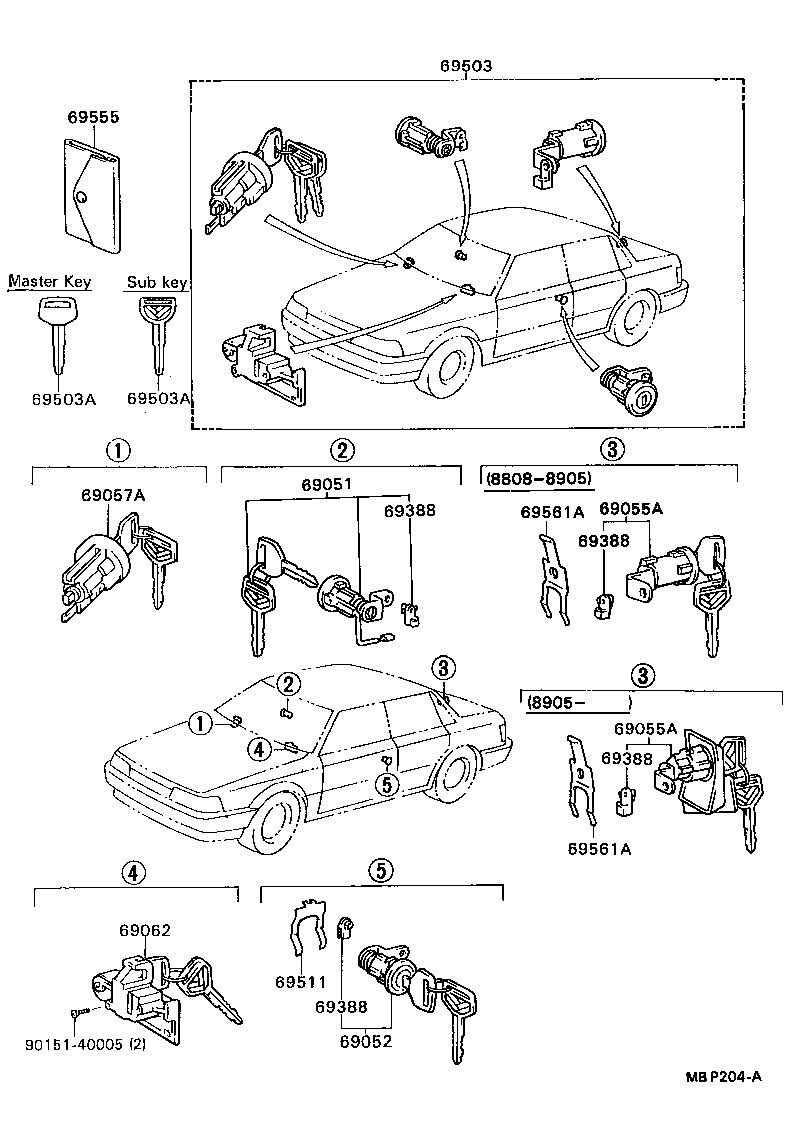  CAMRY |  LOCK CYLINDER SET