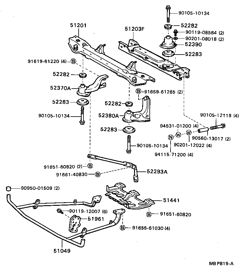  MODEL F |  SUSPENSION CROSSMEMBER UNDER COVER