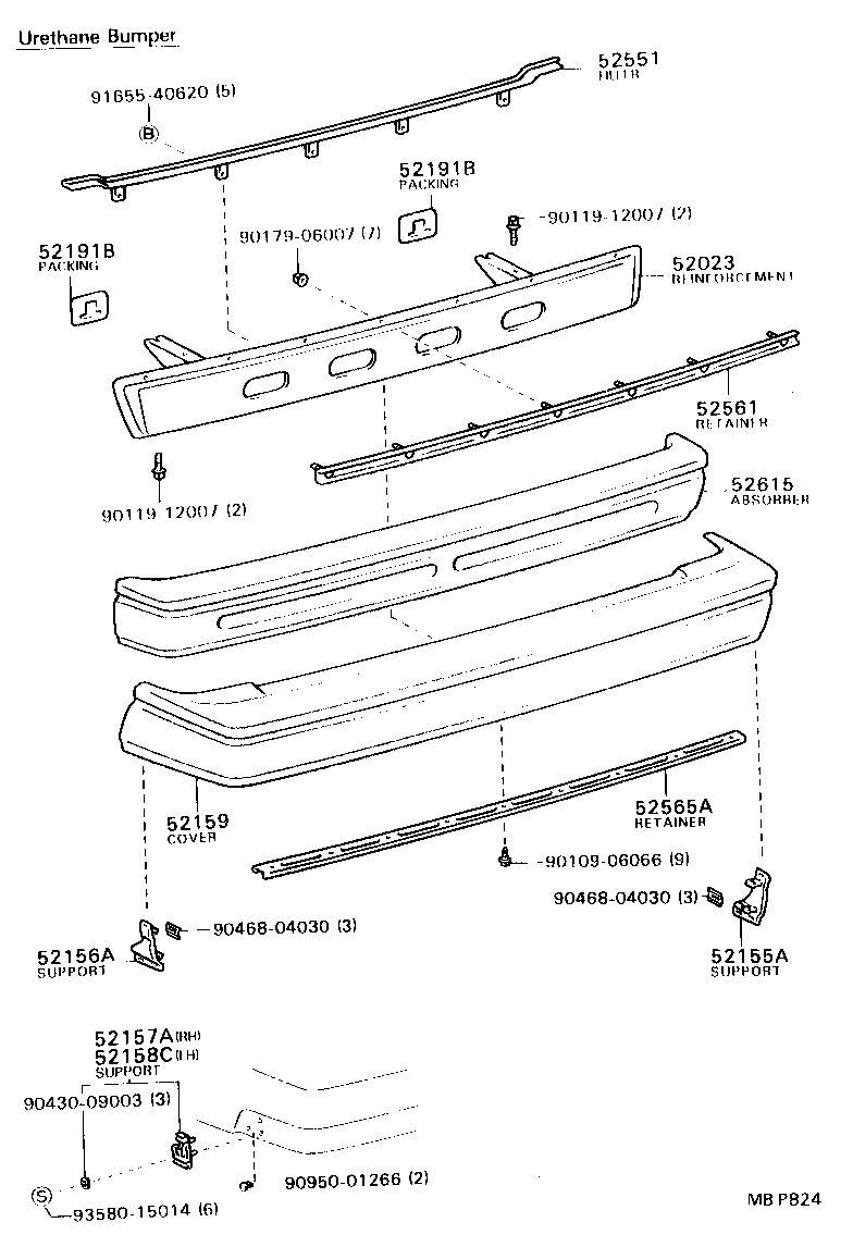  MODEL F |  REAR BUMPER BUMPER STAY