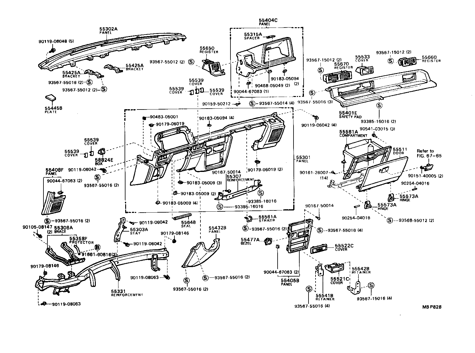  MODEL F |  INSTRUMENT PANEL GLOVE COMPARTMENT