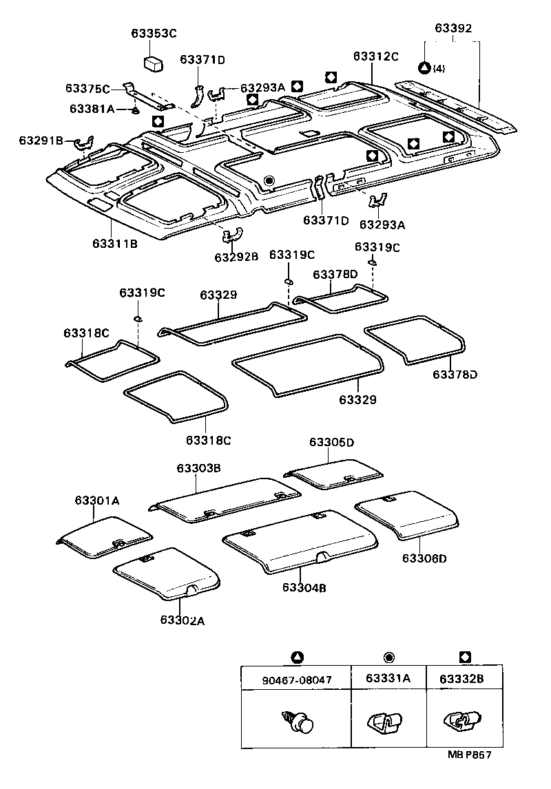  MODEL F |  ROOF HEADLINING SILENCER PAD