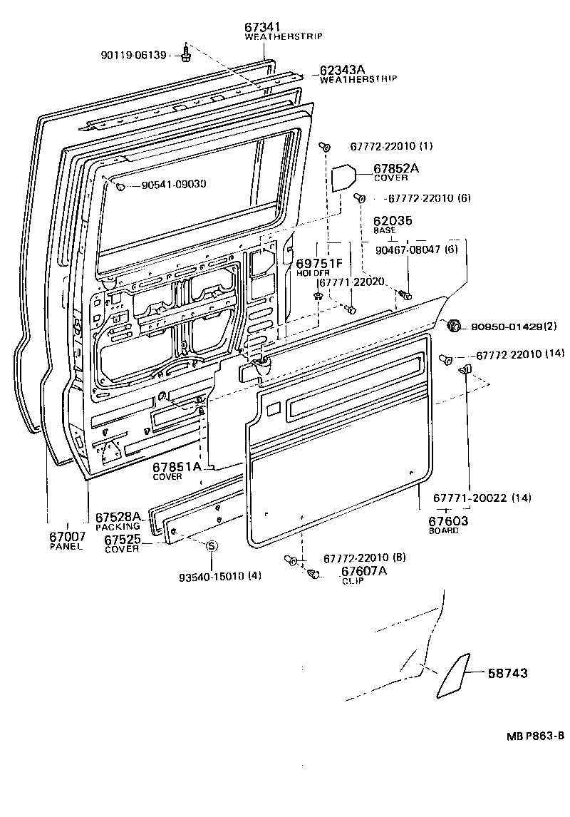  MODEL F |  REAR DOOR PANEL GLASS