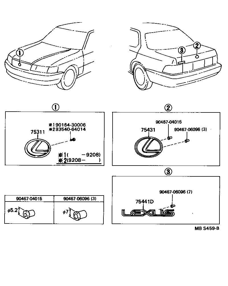  LS400 |  EMBLEM NAME PLATE EXTERIOR INTERIOR