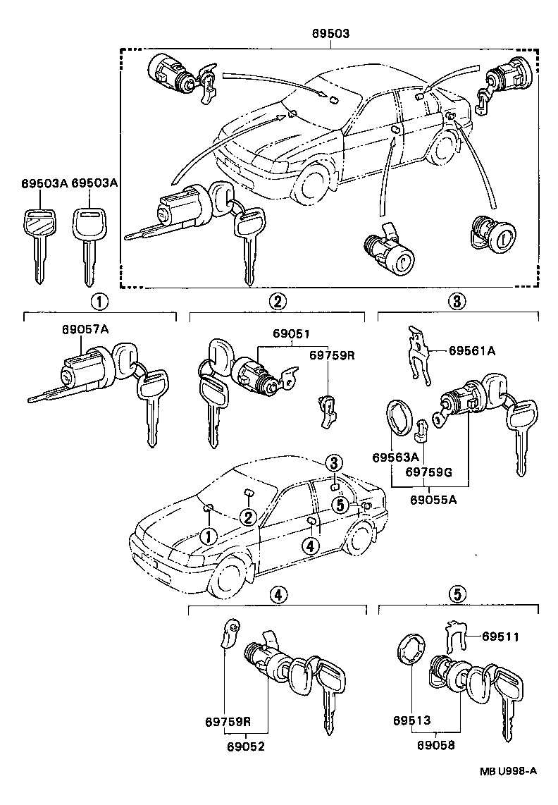  TERCEL |  LOCK CYLINDER SET