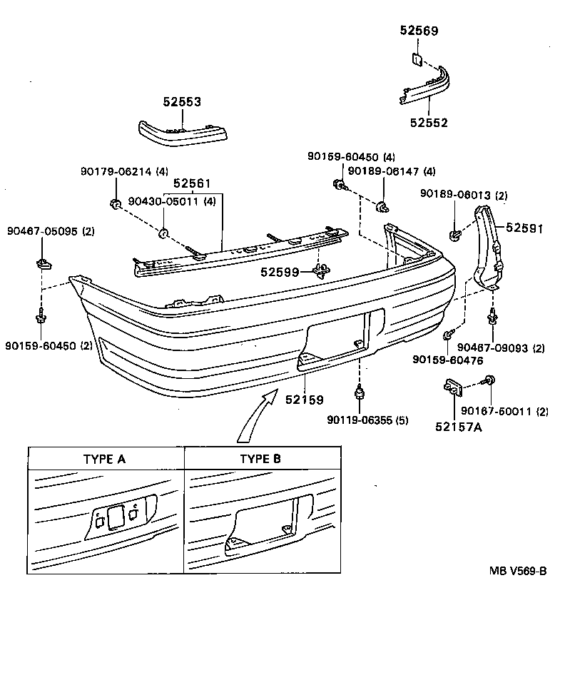  TERCEL |  REAR BUMPER BUMPER STAY