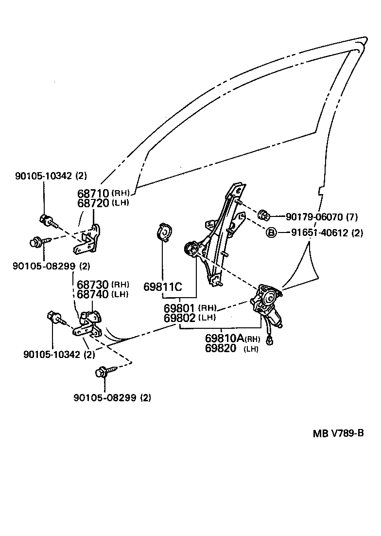  GS300 |  FRONT DOOR WINDOW REGULATOR HINGE