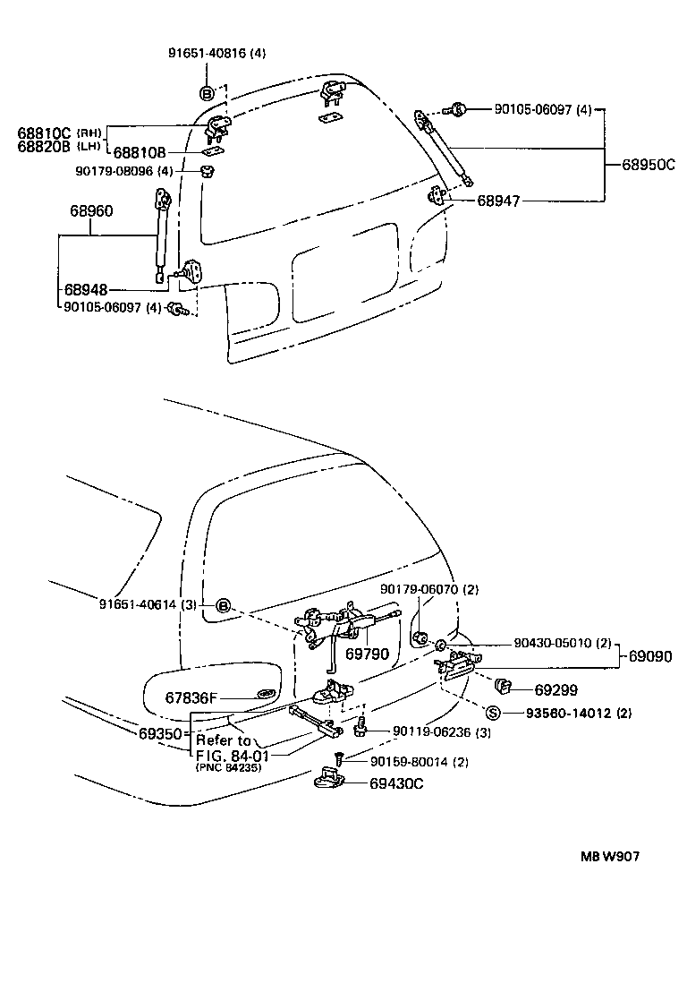  CAMRY NAP SED WG |  BACK DOOR LOCK HANDLE