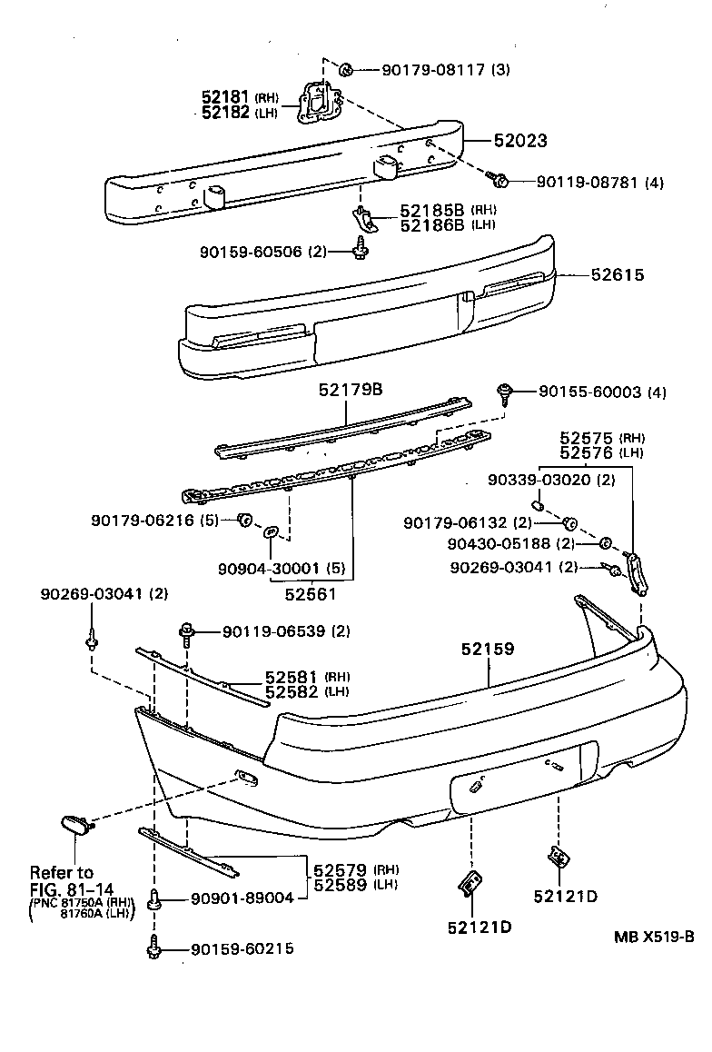  GS300 |  REAR BUMPER BUMPER STAY