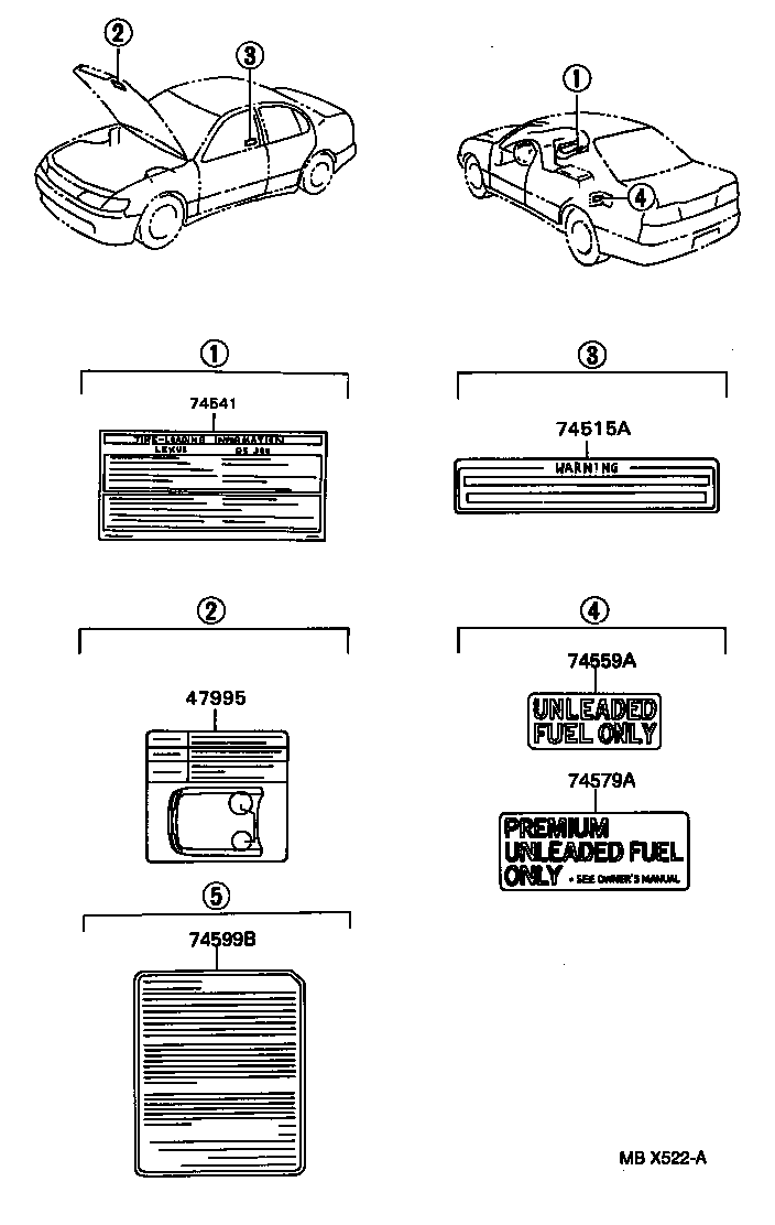  GS300 |  CAUTION PLATE EXTERIOR INTERIOR