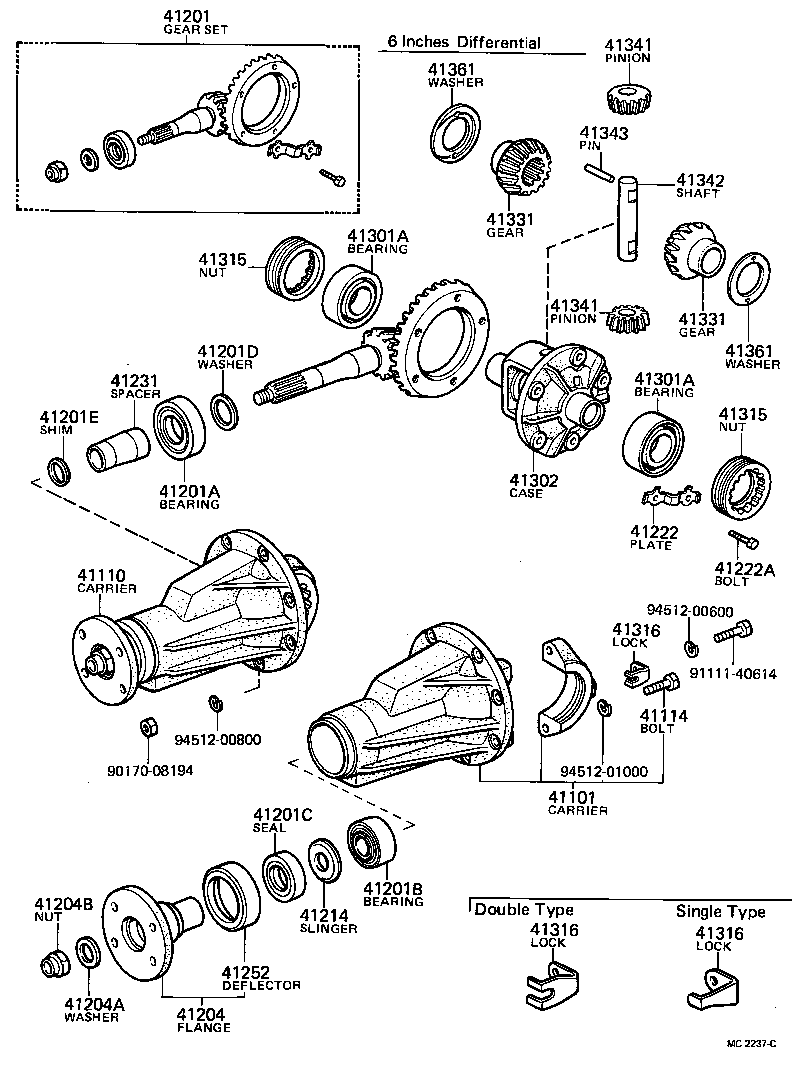  TOYOTA1000 |  REAR AXLE HOUSING DIFFERENTIAL