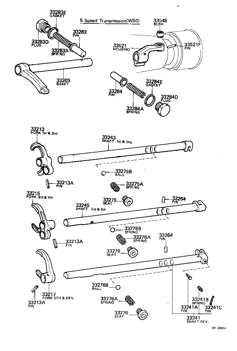  HILUX |  GEAR SHIFT FORK LEVER SHAFT MTM