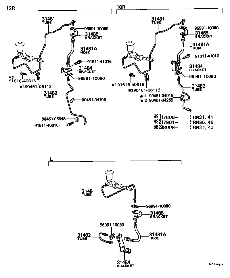  HILUX |  CLUTCH PEDAL FLEXIBLE HOSE