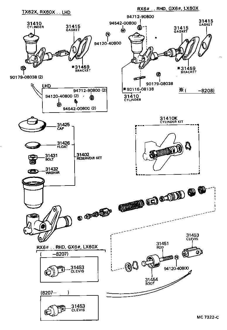  CRESSIDA |  CLUTCH MASTER CYLINDER