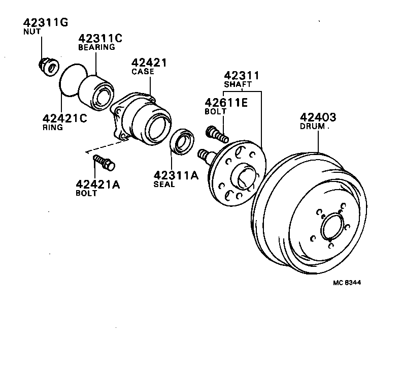  CAMRY VISTA |  REAR AXLE SHAFT HUB