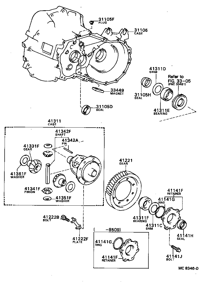  CAMRY VISTA |  FRONT AXLE HOUSING DIFFERENTIAL