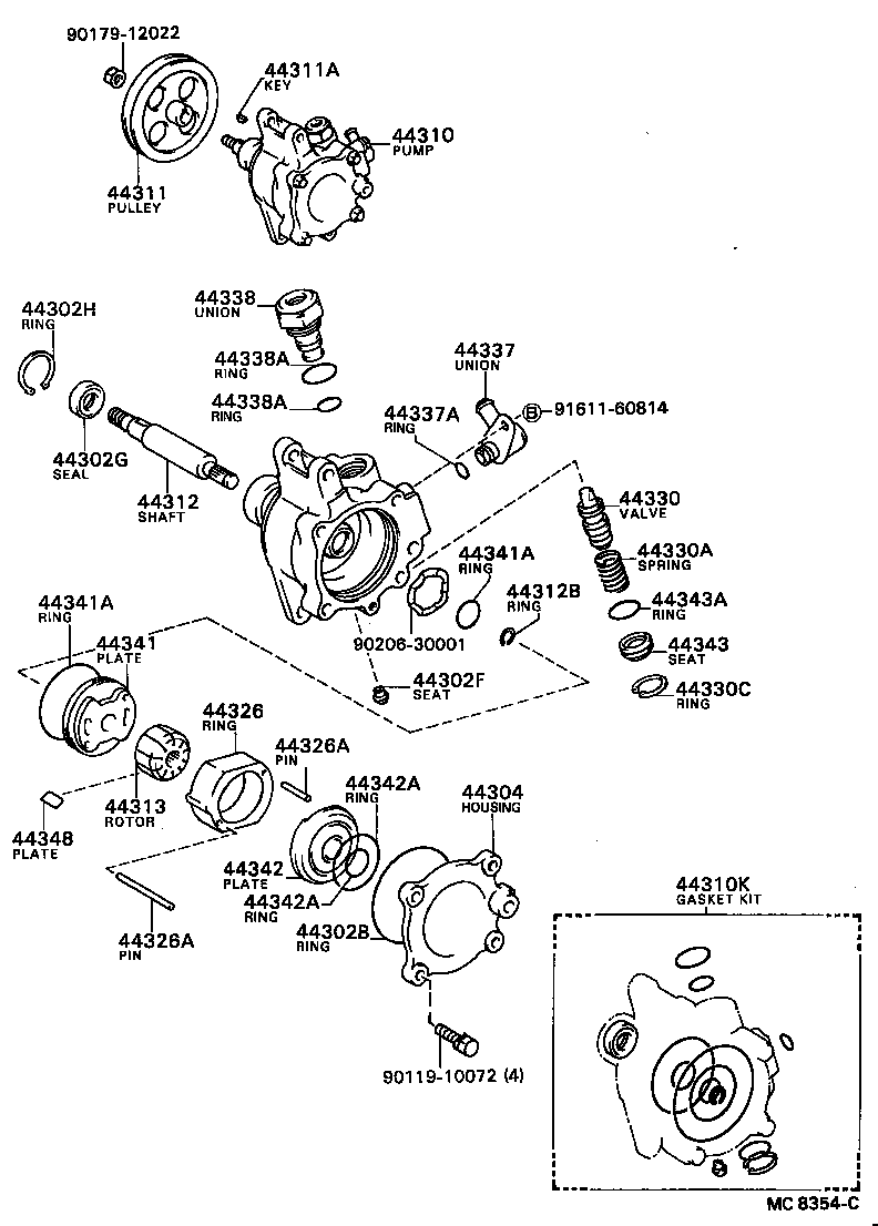  CAMRY VISTA |  VANE PUMP RESERVOIR POWER STEERING