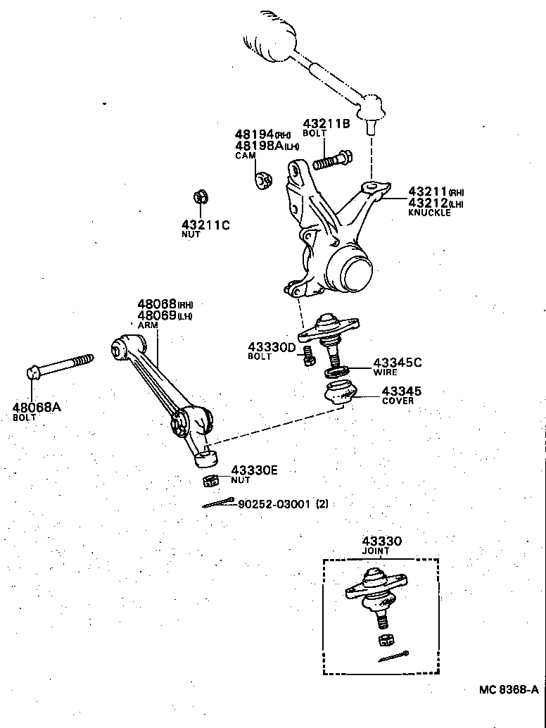  CAMRY VISTA |  FRONT AXLE ARM STEERING KNUCKLE