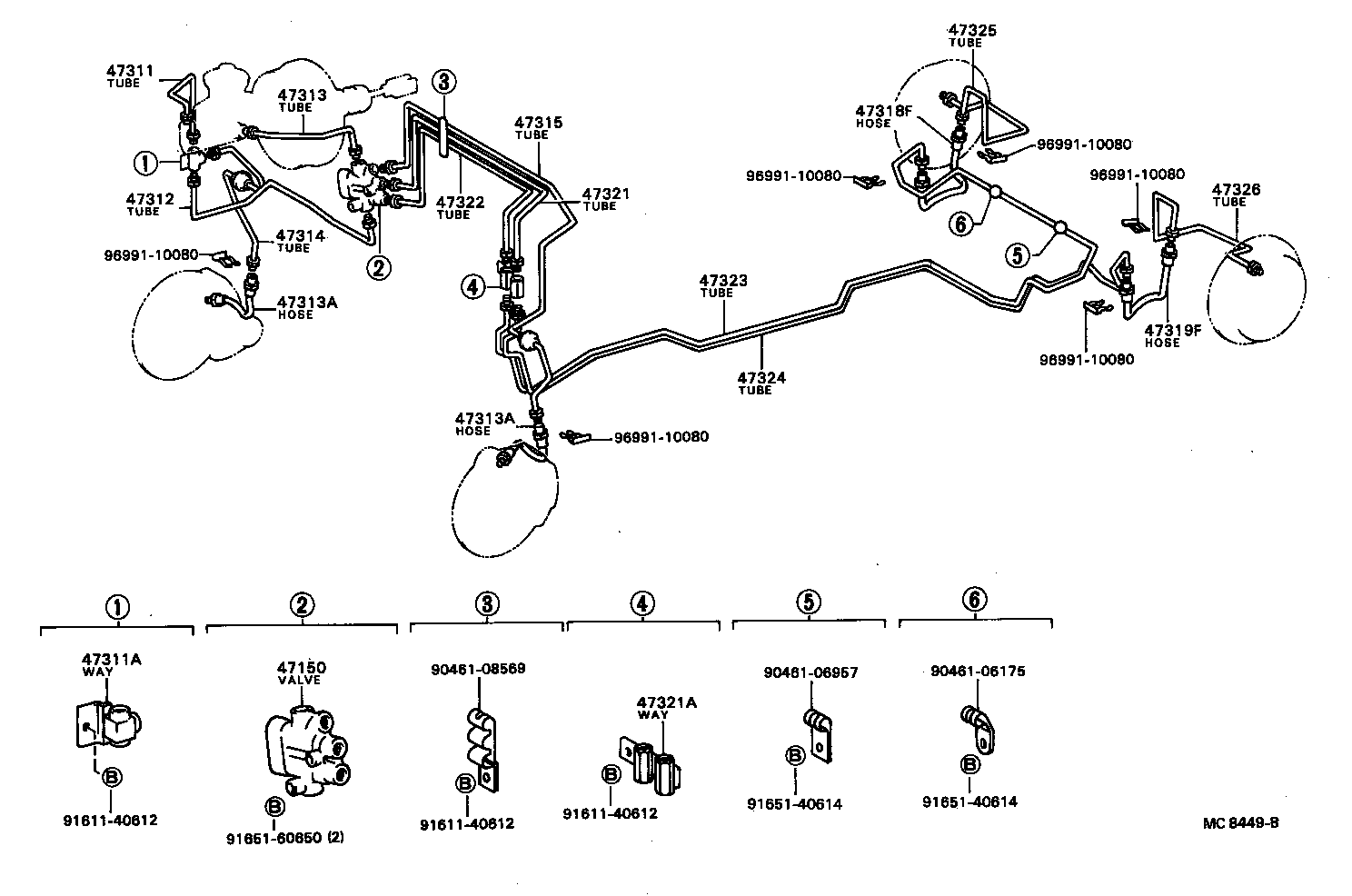  TERCEL |  BRAKE TUBE CLAMP