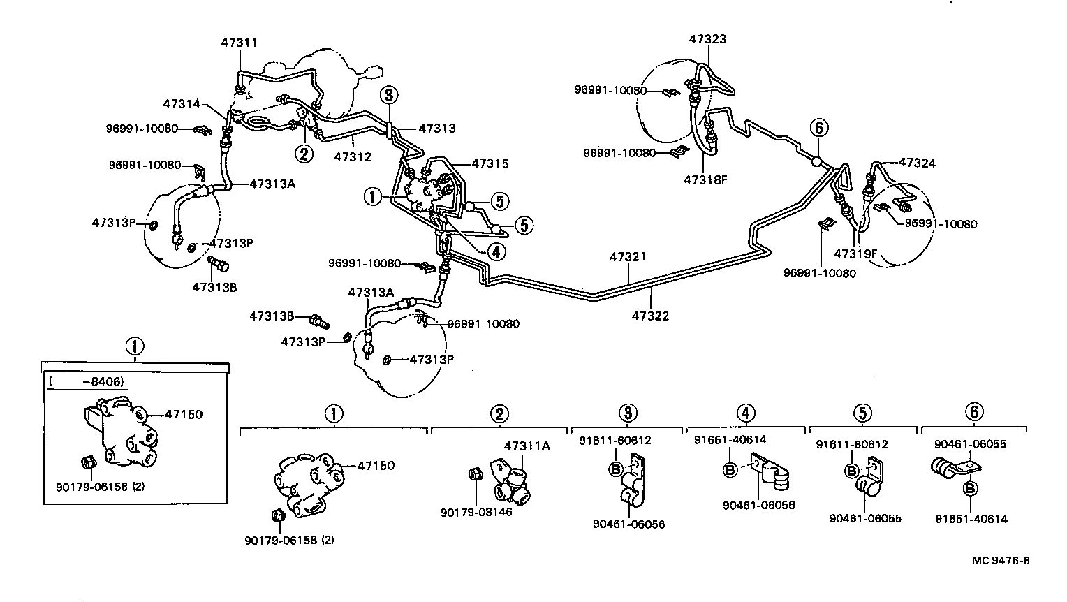  CAMRY VISTA |  BRAKE TUBE CLAMP