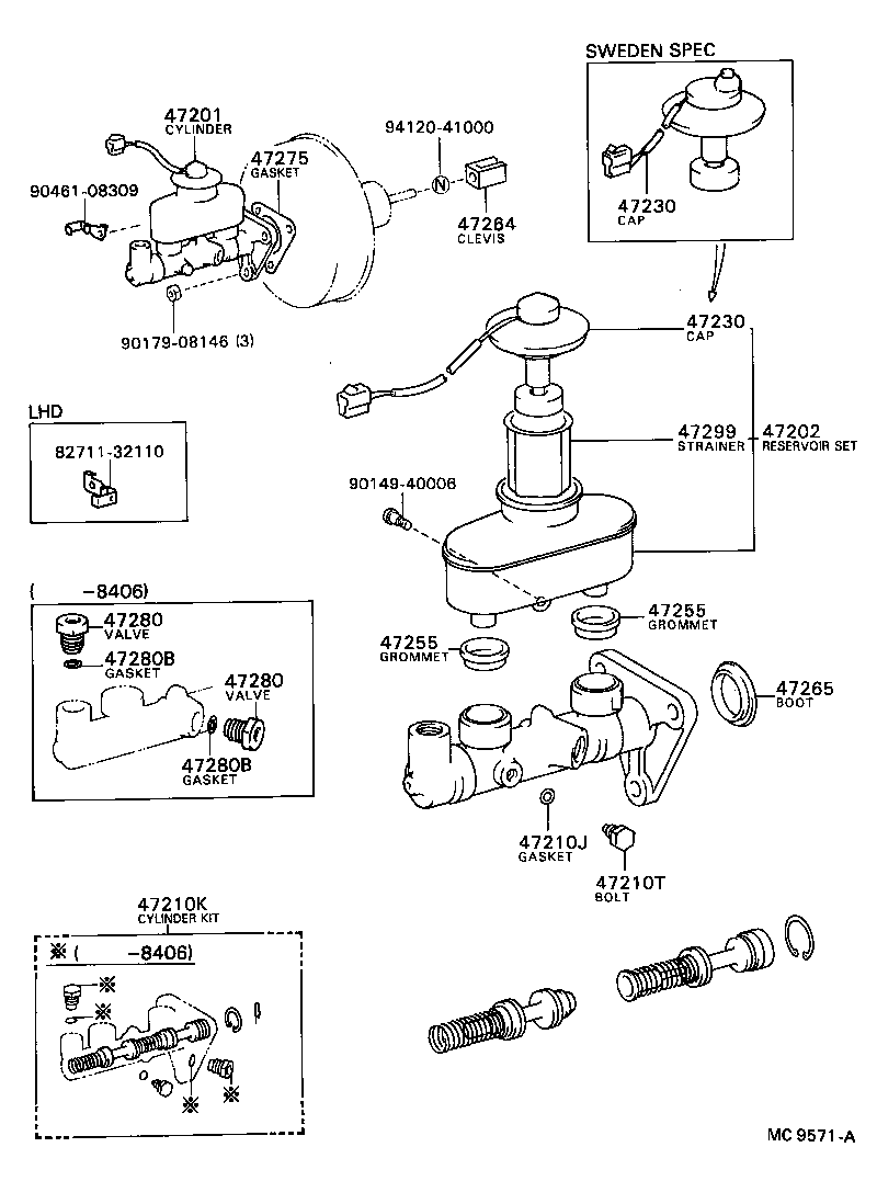  CAMRY VISTA |  BRAKE MASTER CYLINDER