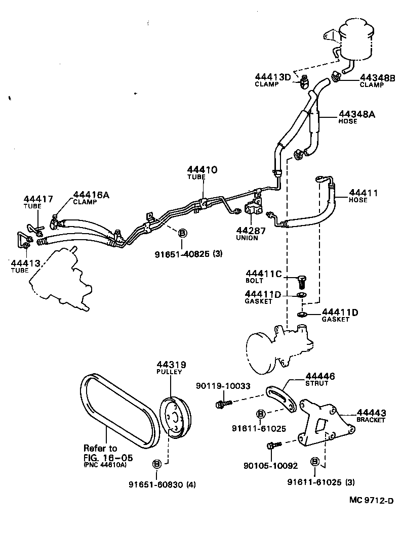  MODEL F |  POWER STEERING TUBE