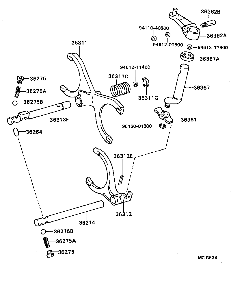  MODEL F |  TRANSFER LEVER SHIFT ROD