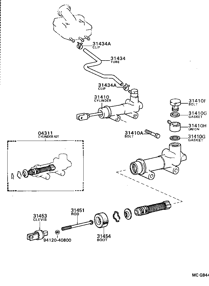  MODEL F |  CLUTCH MASTER CYLINDER