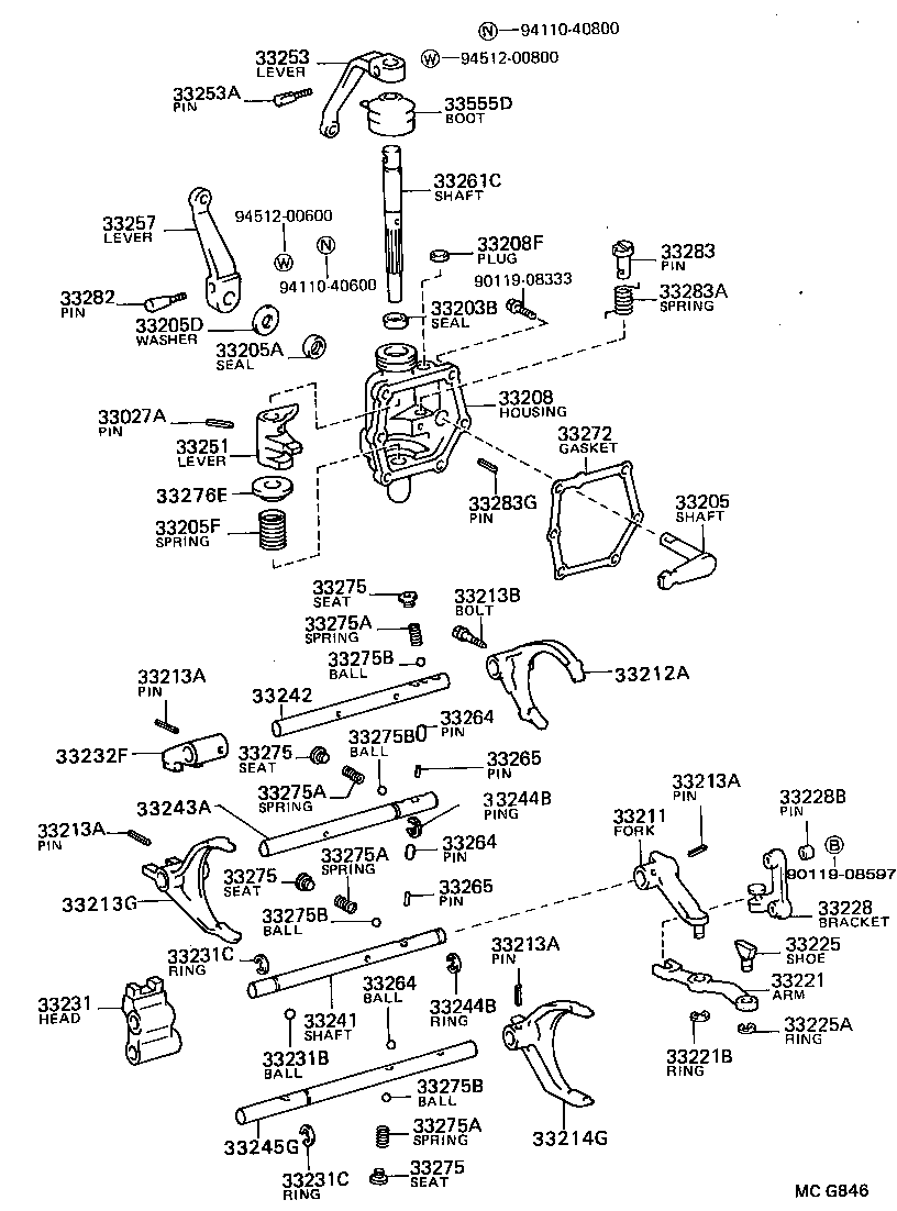  MODEL F |  GEAR SHIFT FORK LEVER SHAFT MTM