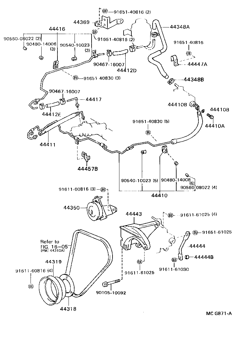  MODEL F |  POWER STEERING TUBE