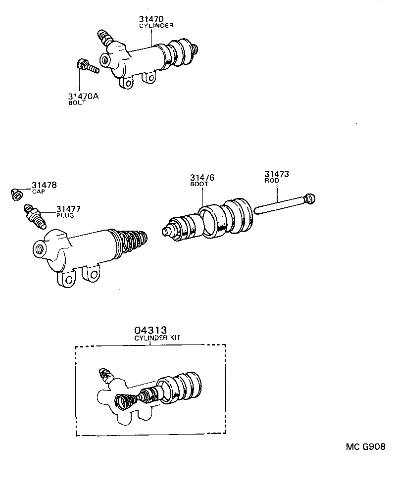  MODEL F |  CLUTCH RELEASE CYLINDER