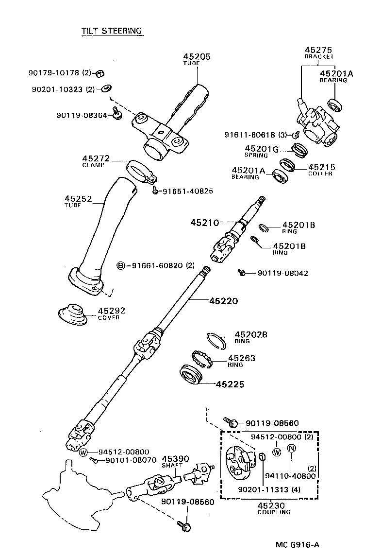  MODEL F |  STEERING COLUMN SHAFT