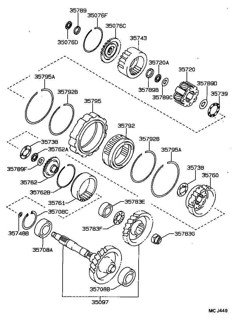  CELICA |  PLANETARY GEAR REVERSE PISTON COUNTER GEAR ATM