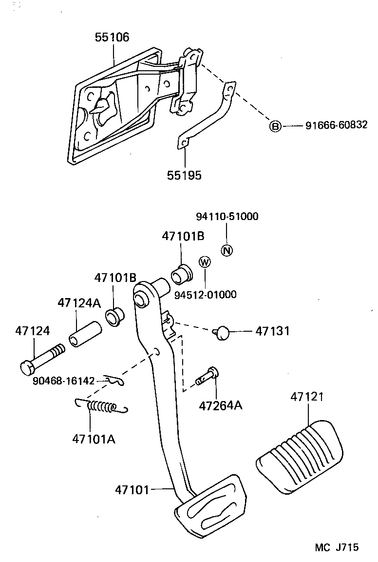  LS400 |  BRAKE PEDAL BRACKET